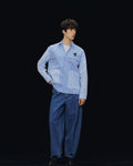 SMILEYHOUND GOODGATHER WORKWEAR SHIRT WITH STRIPE & SOLID PANELS