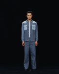 SMILEYHOUND GOODGATHER HICKORY MIX STRIPE WESTERN SHIRT