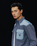SMILEYHOUND GOODGATHER HICKORY MIX STRIPE WESTERN SHIRT