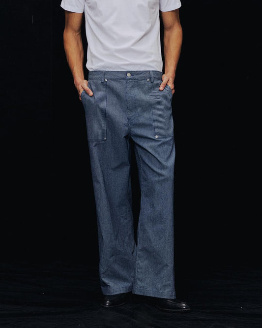 SMILEYHOUND GOODGATHER HICKORY MIX STRIPE WORKWEAR PANTS