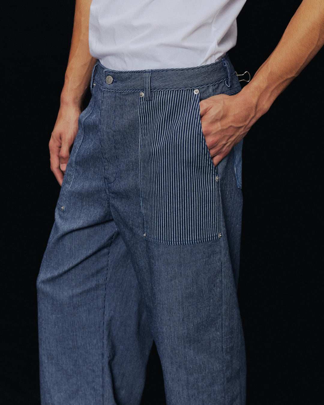 SMILEYHOUND GOODGATHER HICKORY MIX STRIPE WORKWEAR PANTS