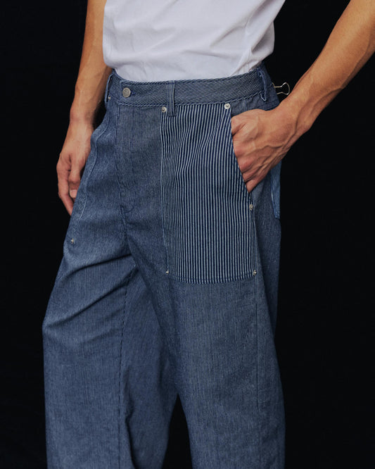 SMILEYHOUND GOODGATHER HICKORY MIX STRIPE WORKWEAR PANTS