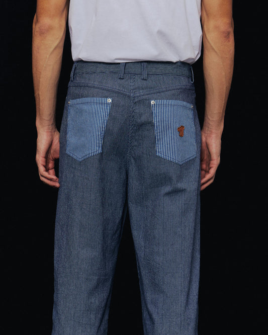 SMILEYHOUND GOODGATHER HICKORY MIX STRIPE WORKWEAR PANTS