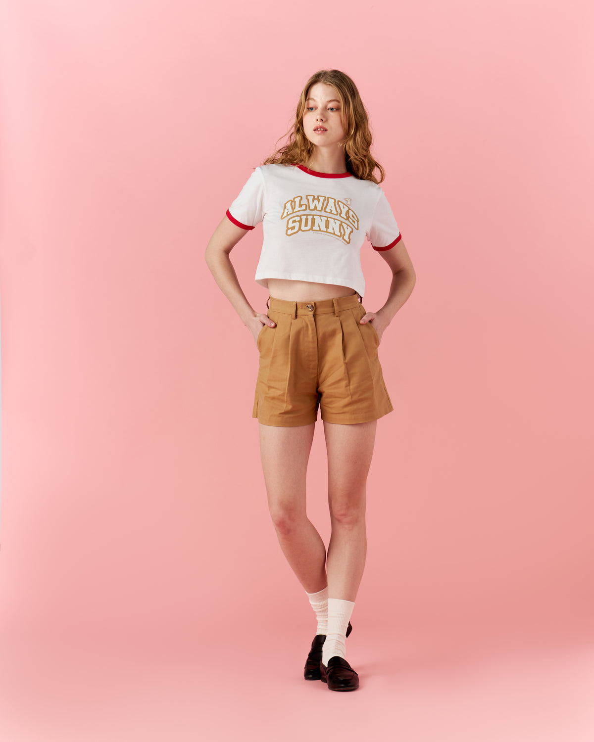 CROPPED T-SHIRT WITH LOGO EMBROIDERED