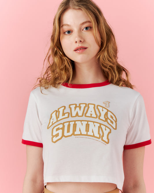 CROPPED T-SHIRT WITH LOGO EMBROIDERED