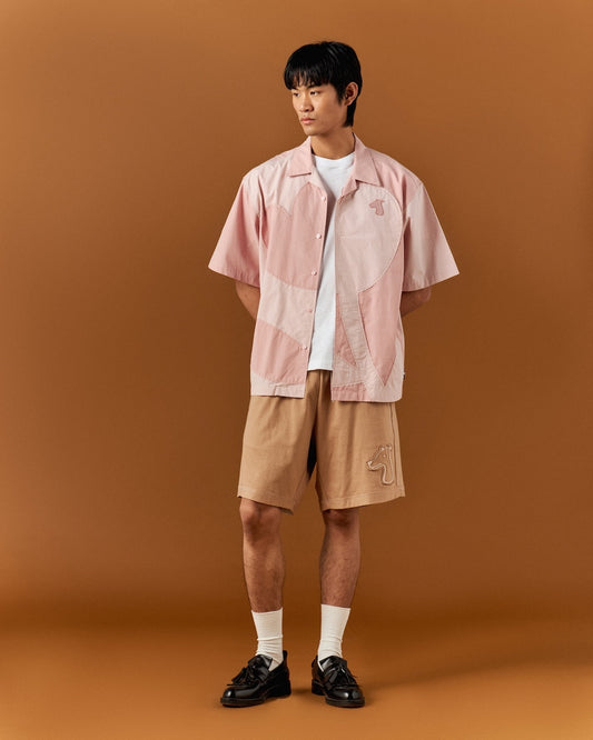 FLOWER PATCH OPEN-COLLAR SHIRT