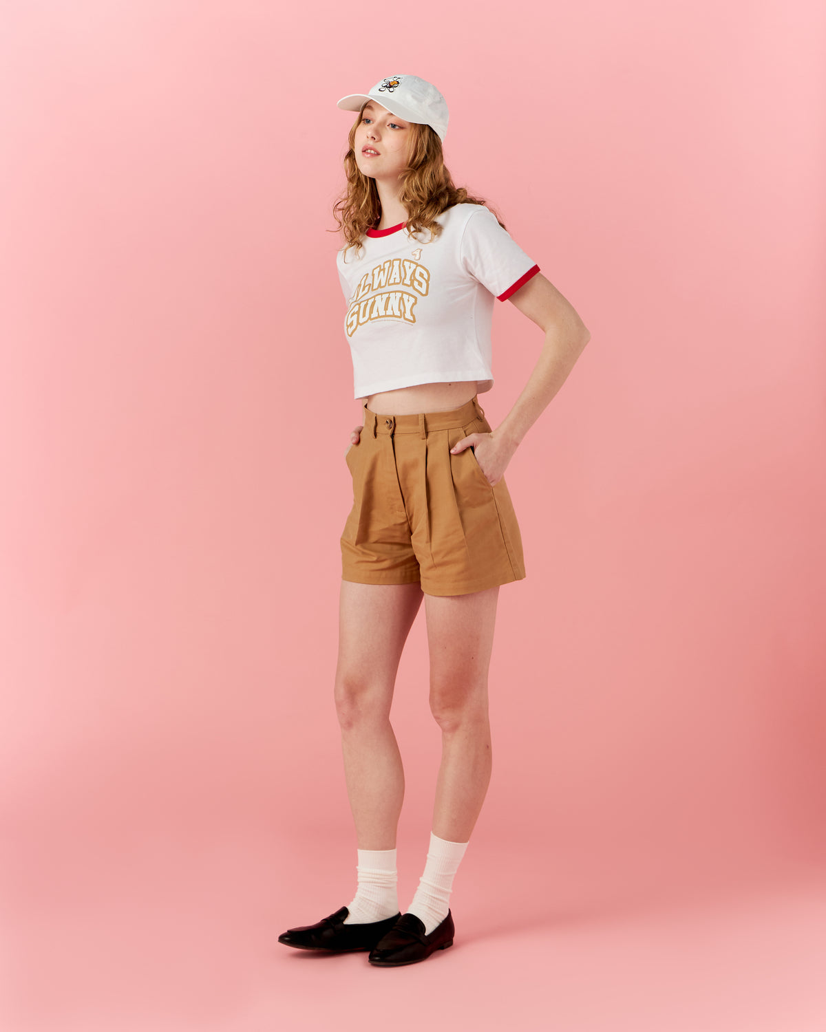 CROPPED T-SHIRT WITH LOGO EMBROIDERED