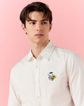 POPLIN SLIM SHIRT WITH LOGO EMBROIDERED