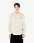 POPLIN SLIM SHIRT WITH LOGO EMBROIDERED