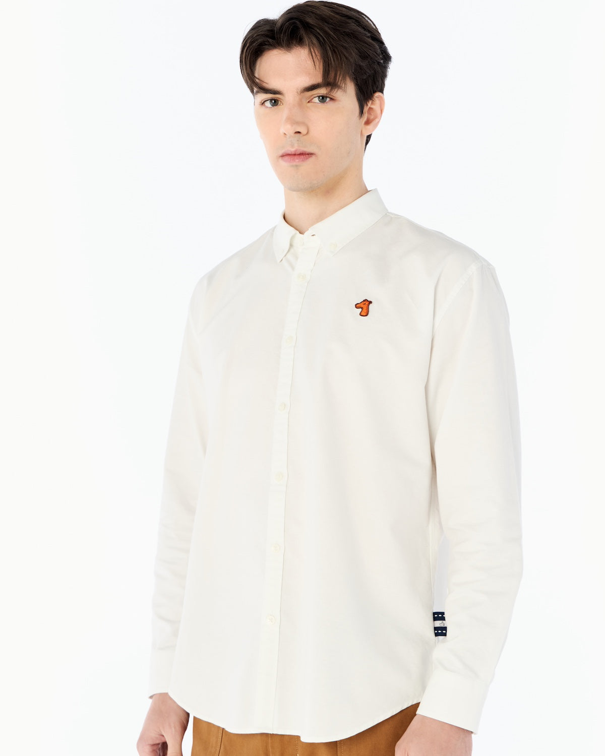 OXFORD SLIM SHIRT WITH LOGO EMBROIDERED