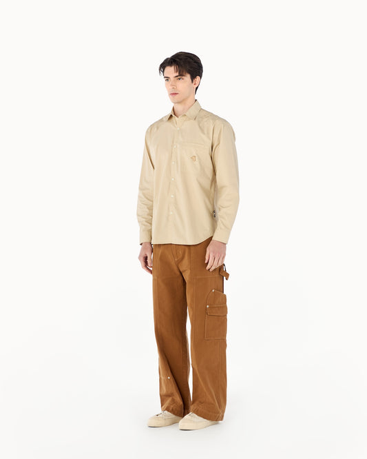 PANELED SHIRT WITH LOGO EMBROIDERED