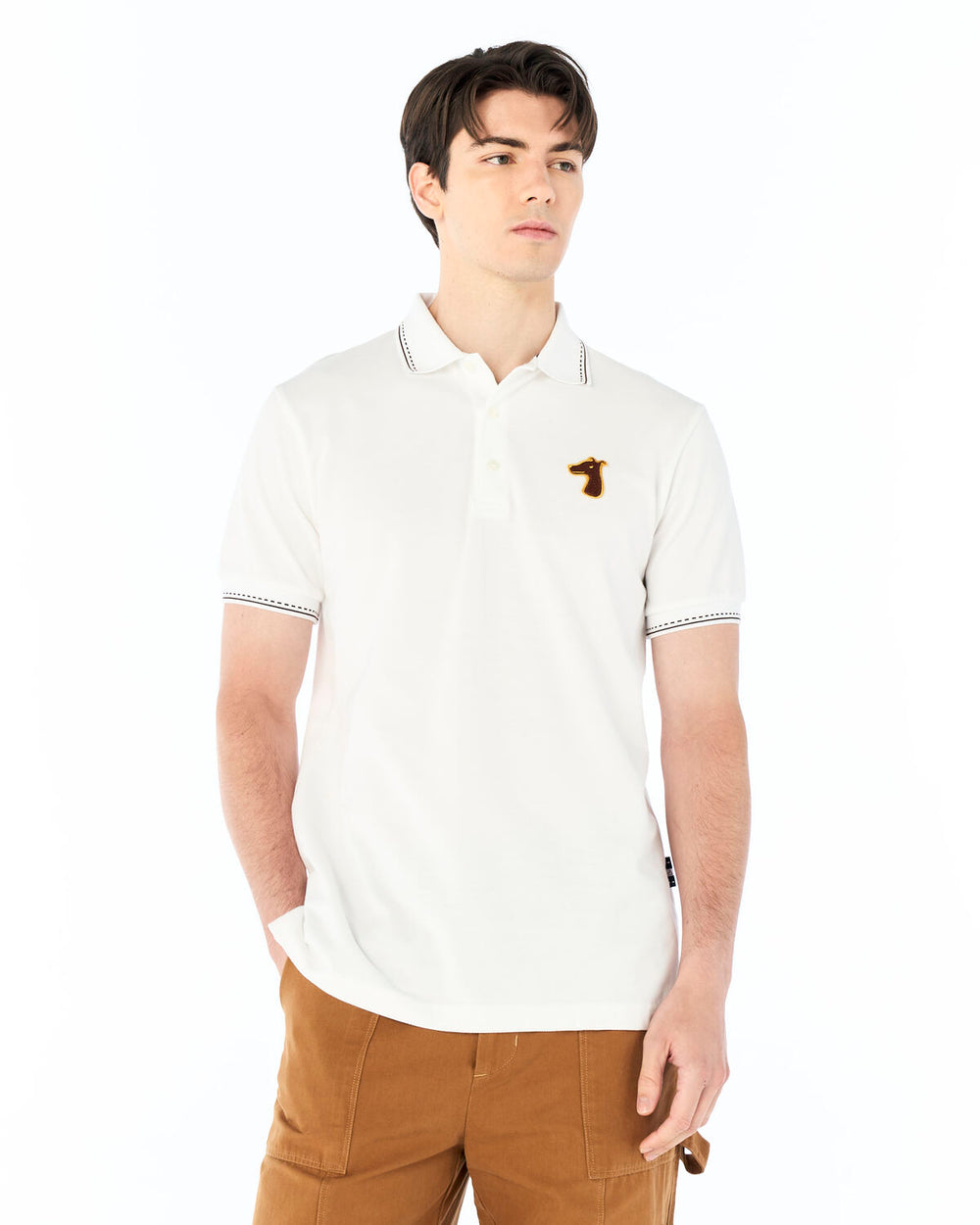 PIQUE POLO SHIRT WITH LOGO EMBROIDERED