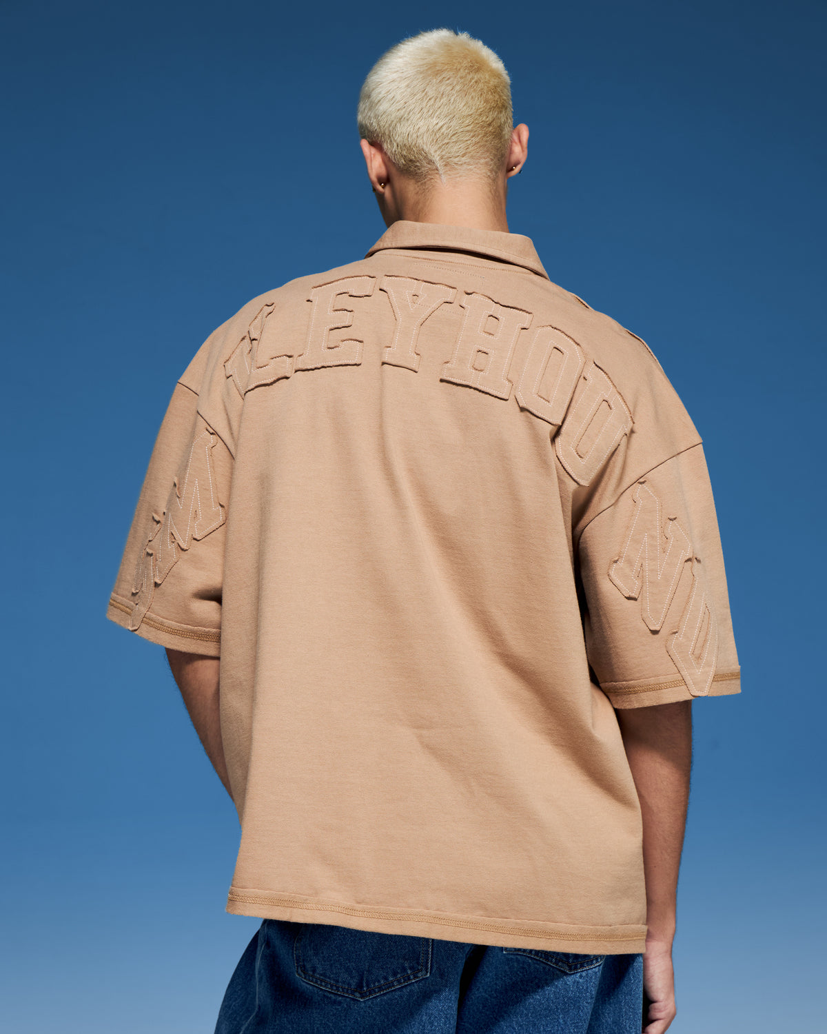 RAW EDGE OVERSIZED POLO SHIRT