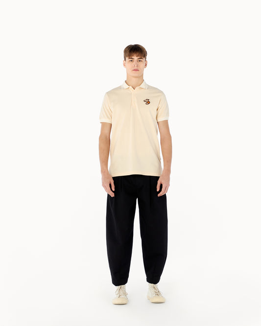 CONTRAST STITCH COLLAR POLO SHIRT WITH LOGO EMBROIDERED