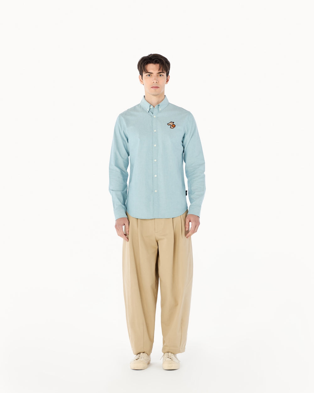 OXFORD SLIM SHIRT WITH LOGO EMBROIDERED