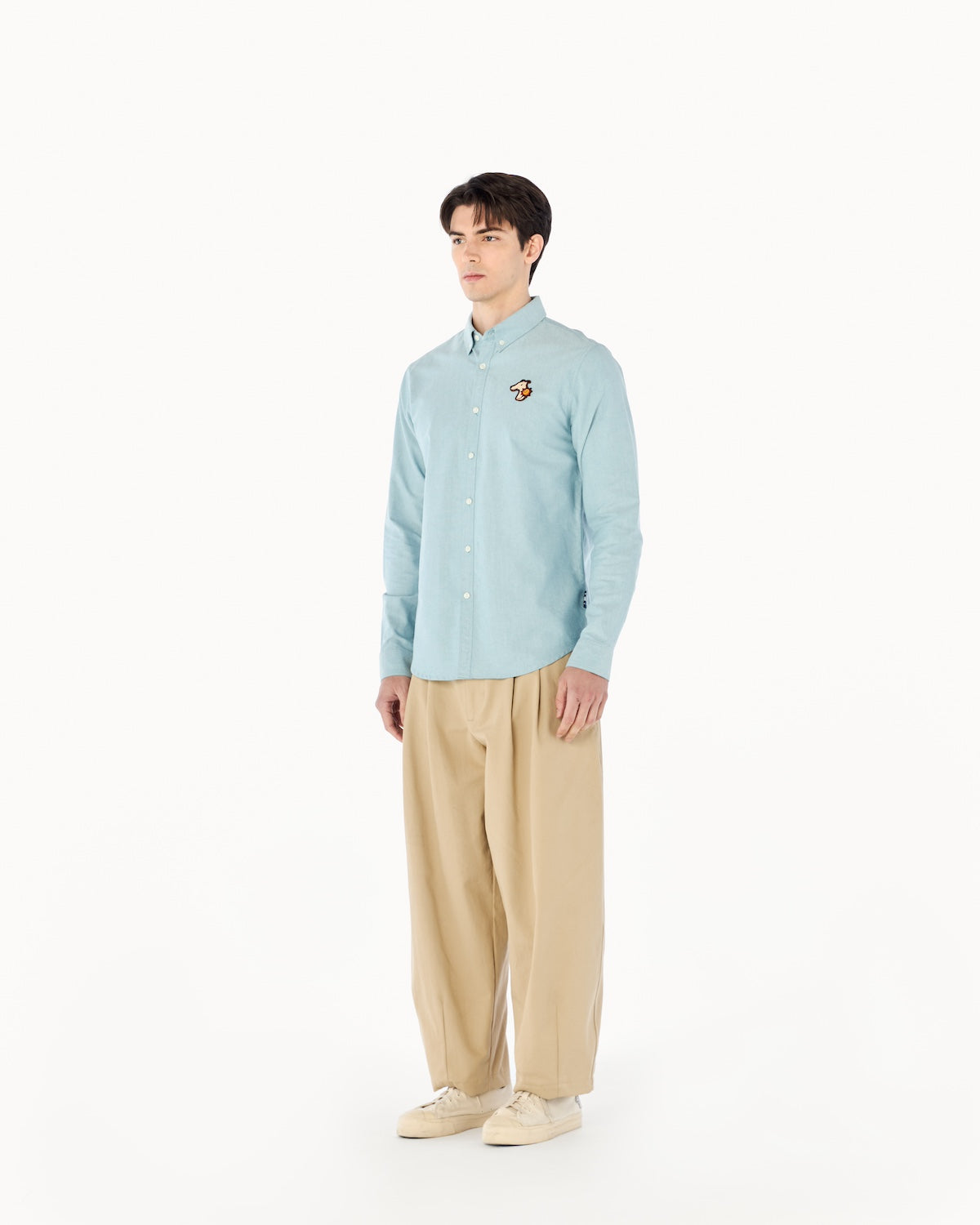 OXFORD SLIM SHIRT WITH LOGO EMBROIDERED