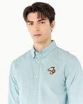 OXFORD SLIM SHIRT WITH LOGO EMBROIDERED