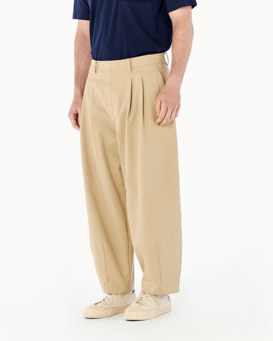 BALLOON FIT COTTON TWILL PANTS