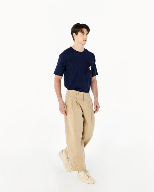 BALLOON FIT COTTON TWILL PANTS