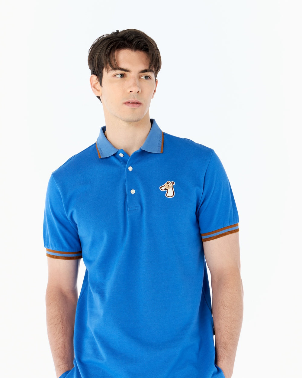 STRIPED TRIM POLO SHIRT WITH LOGO EMBROIDERED