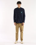 CONTRAST STITCH POCKET SHIRT WITH LOGO EMBROIDERED