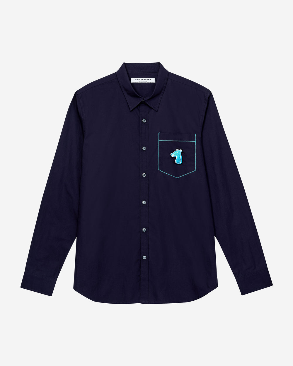 CONTRAST STITCH POCKET SHIRT WITH LOGO EMBROIDERED