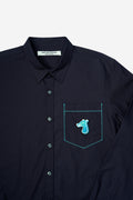 CONTRAST STITCH POCKET SHIRT WITH LOGO EMBROIDERED
