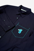 CONTRAST STITCH POCKET SHIRT WITH LOGO EMBROIDERED