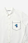 CONTRAST STITCH POCKET SHIRT WITH LOGO EMBROIDERED