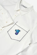 CONTRAST STITCH POCKET SHIRT WITH LOGO EMBROIDERED