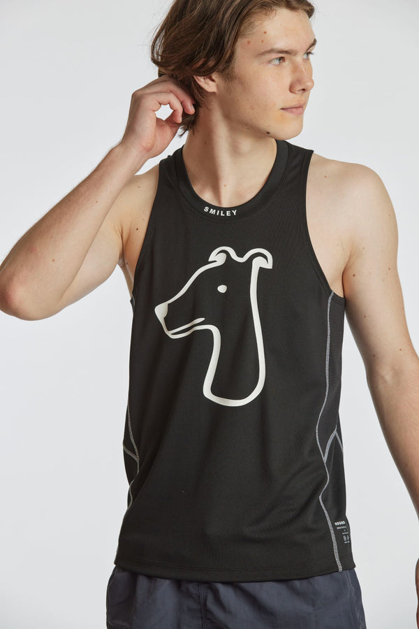 SMILEYHOUND ACTIVEWEAR TANK-TOP WITH LOGO GRAPHIC PRINT