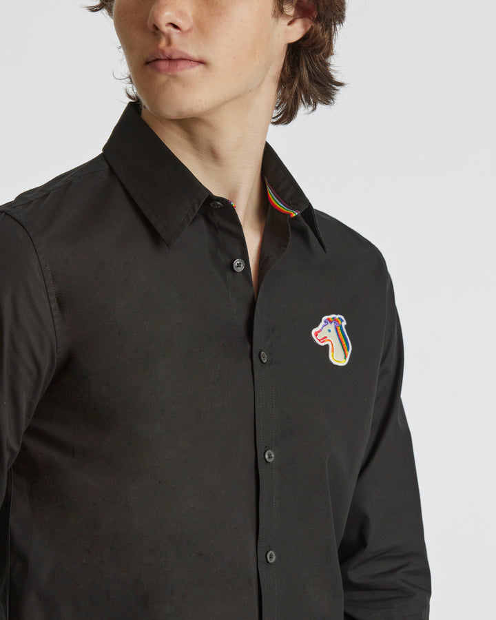 POPLIN SLIM SHIRT WITH LOGO EMBROIDERED – HOUND FOR ALL EDITION