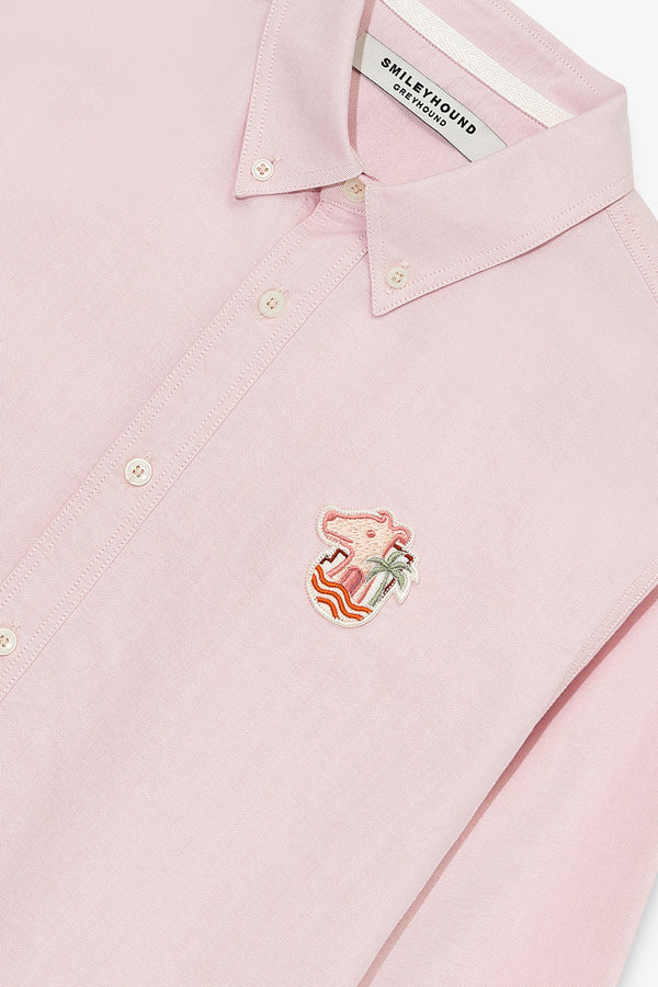 OXFORD SLIM SHIRT WITH LOGO EMBROIDERED