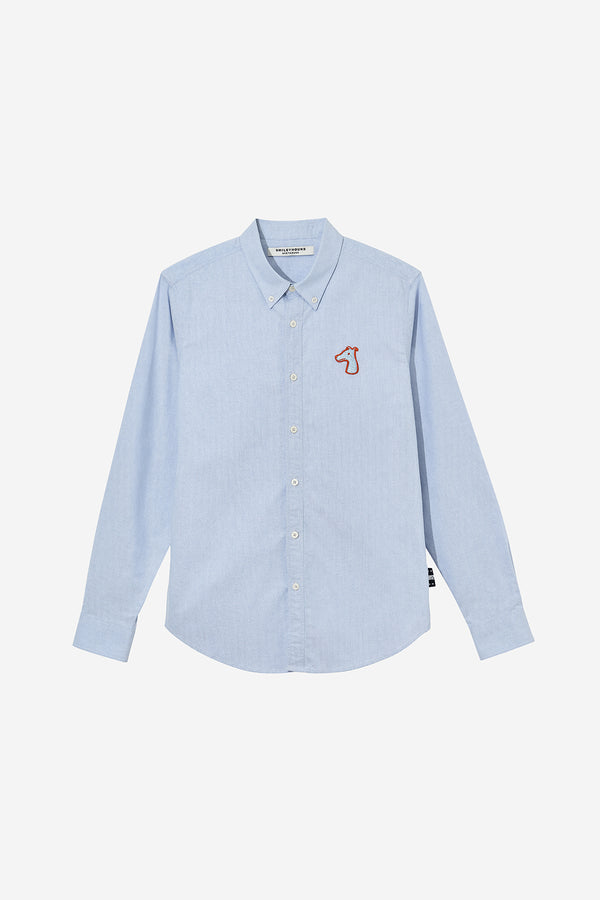 OXFORD SLIM SHIRT WITH LOGO EMBROIDERED