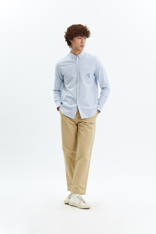 OXFORD SLIM SHIRT WITH LOGO EMBROIDERED