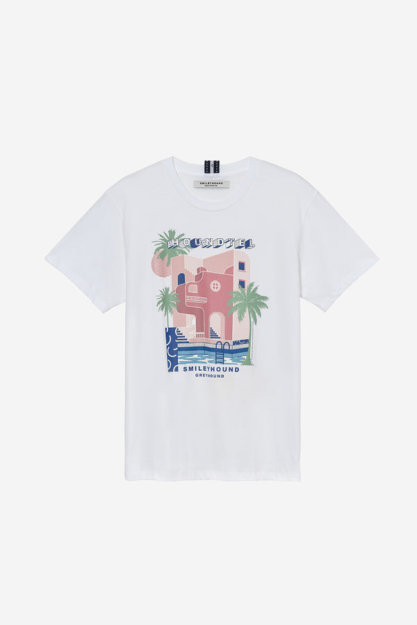 HOUNDTEL T-SHIRT WITH LOGO GRAPHIC PRINT