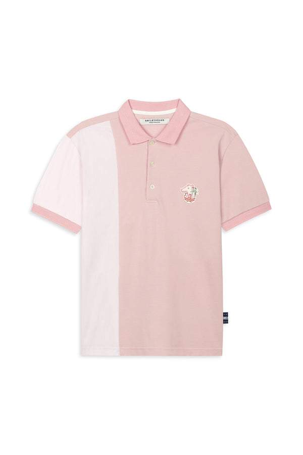 COLOR-BLOCK POLO SHIRT WITH LOGO EMBROIDERED