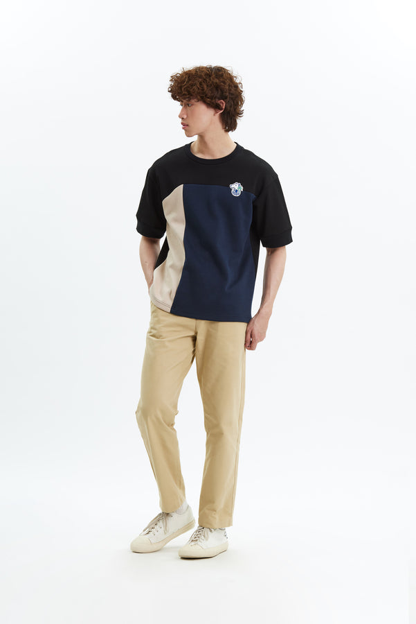 COLOR-BLOCK SWEATSHIRT WITH LOGO EMBROIDERED