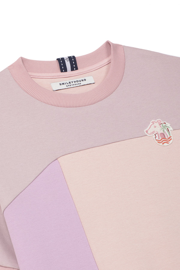 COLOR-BLOCK SWEATSHIRT WITH LOGO EMBROIDERED