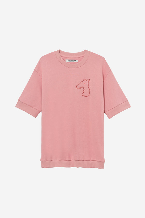 SHORT SLEEVE FRENCH TERRY SWEATSHIRT WITH BOLD LOGO